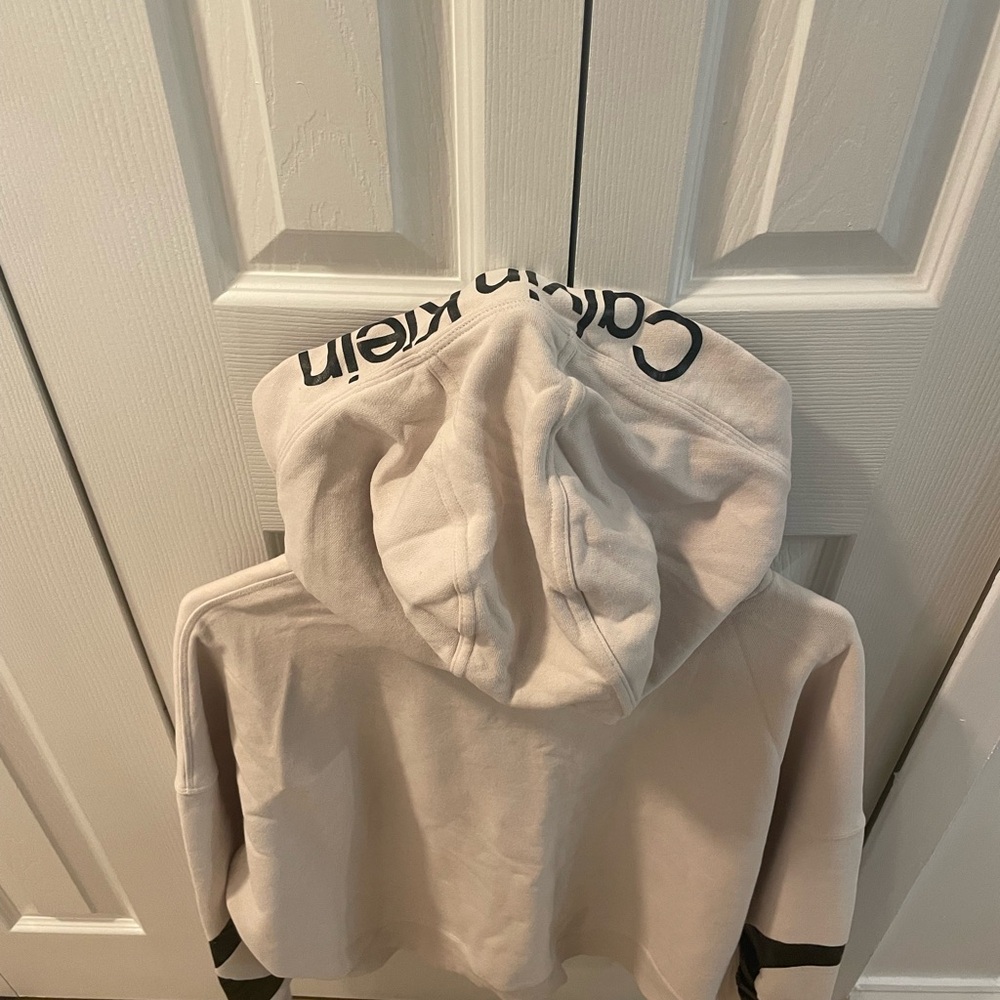 Calvin Klein Cream Hoodie with Black Details